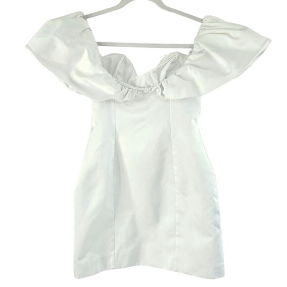 Rime Arodaky Cara Dress Ivory Off the Shoulder Mini Size 36‎ / US 4 Bridal - Picture 9 of 12